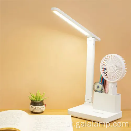 Lâmpada de mesa dobrável moderna com suporte de caneta